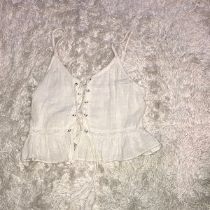 Peplum White Tank Top